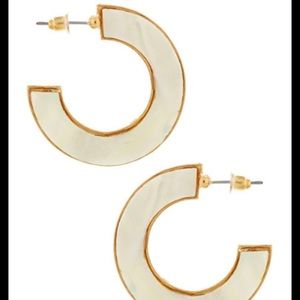 Mother of Pearl Open Hoop Earrings